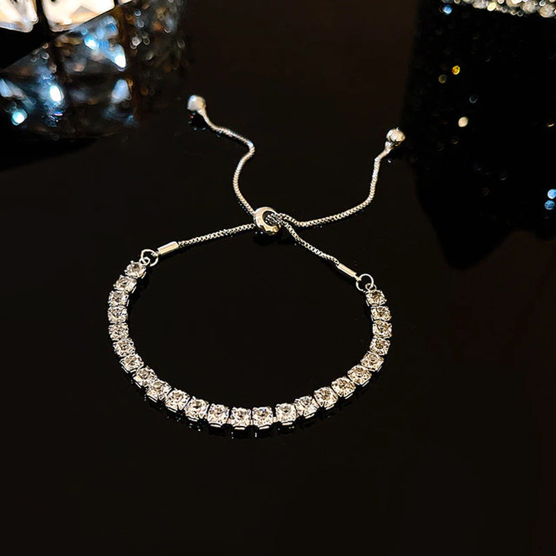 Luxurious Sparkling Adjustable Zircon Bracelets for Women New Gold Plated High Quality Bracelet Wedding Jewelry Birthday Gift